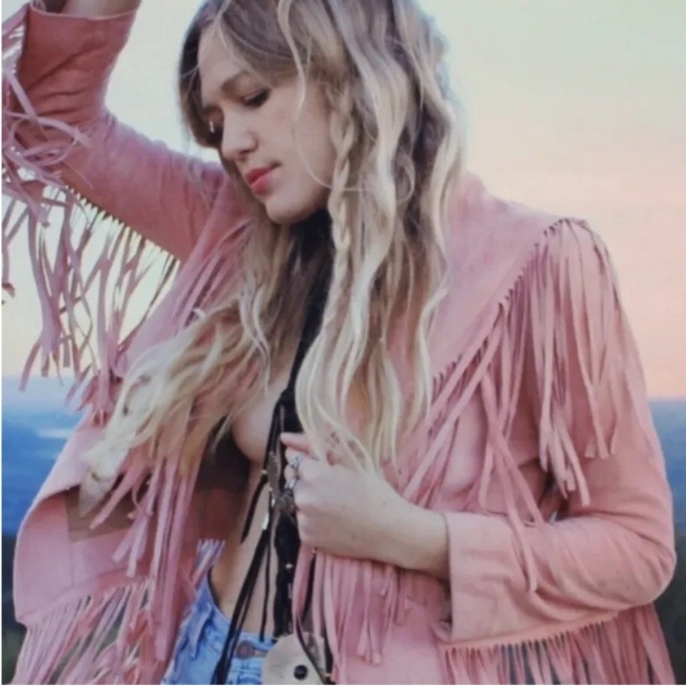 EUC Spell Wild Belle Suede Jacket Coral S/M